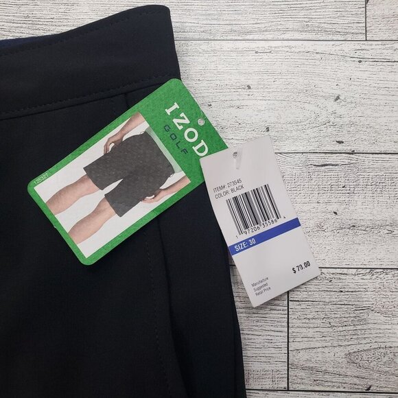 Izod Golf Cargo Shorts Swing Flex 9" Stretch 6 Pocket Black Mens Size 30 NWT $70 - Picture 5 of 10
